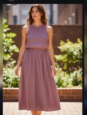 Athleta Dusty Rose Ribbed Tank Dress